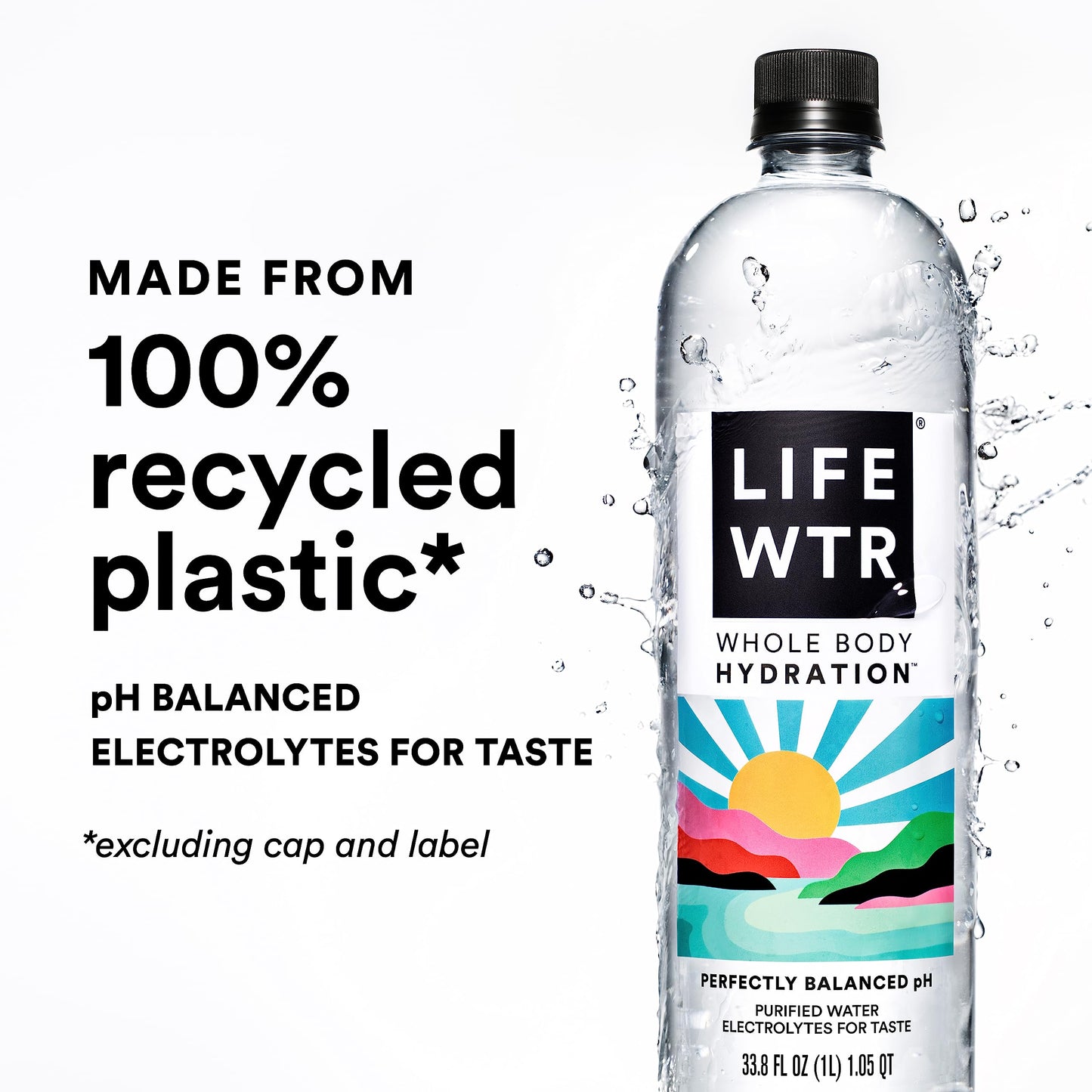 Lifewtr Premium Purified Water, Ph Balanced With Electrolytes, 100% Recycled Plastic Bottles, 20 Fl Oz (Pack Of 20), Packaging May Vary