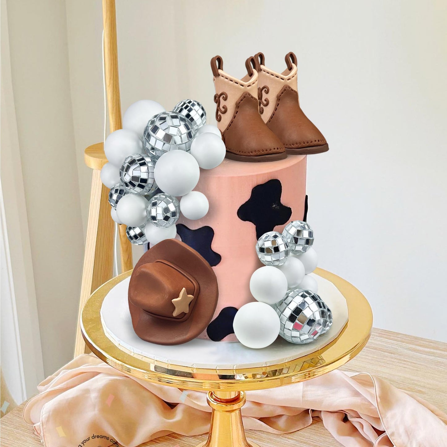 Cowboy Cake Decorations Cowboy Hat And Boot Cake Toppers Disco Ball Cake Topper Western Cowboy Cowgirl Birthday Baby Shower Part