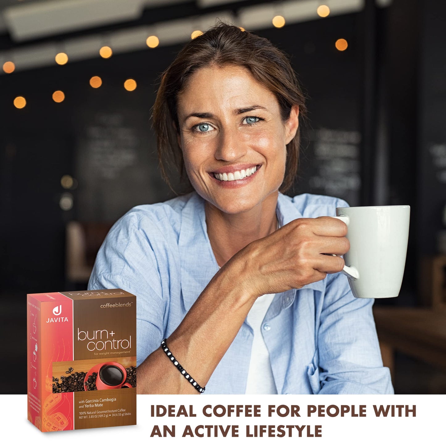 Javita Burn + Control Instant Coffee w Weight Management Herbs: Garcinia Cambogia & Yerba Mate. Slimming Coffee with Help of Exe