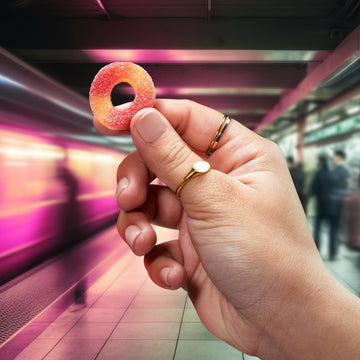 Trolli Peachie O'S Rings, Sour Gummy Candy, 6.3 Ounce Bags (Pack Of 8)