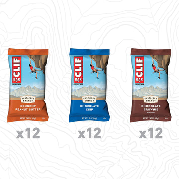 CLIF BAR - Variety Pack - Made with Organic Oats - 10-11g Protein - Non-GMO - Plant Based - Energy Bars - 2.4 oz. (36 Count)