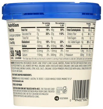 365 by Whole Foods Market Chocolate Peanut Butter Ice Cream, 1 PT
