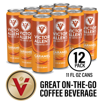 Victor Allen'S Coffee Caramel Iced Canned Coffee Latte, 11Oz Cans (12 Pack)