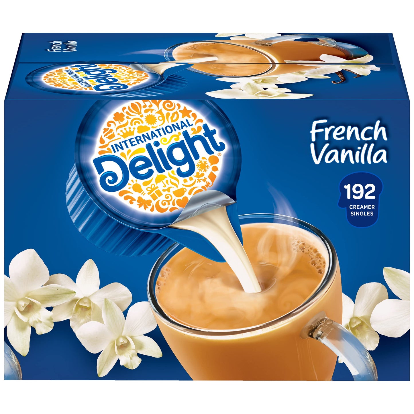 International Delight, French Vanilla, Single-Serve Coffee Creamers, 192 Count (Pack of 1), Shelf Stable Non-Dairy Flavored Coff