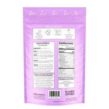 Belly Banana Bread Mix with Collagen Protein | Grain-Free, Dairy-Free | 11.3 oz | 3 Pack