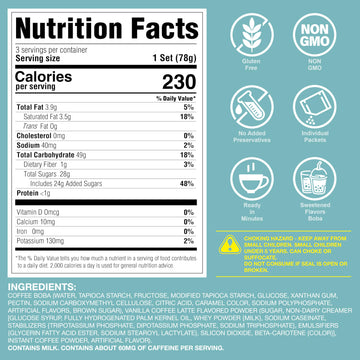 J Way Instant Vanilla Latte Coffee Kit With Authentic Brown Sugar Tapioca Boba, Ready In Under One Minute, Paper Straws Included