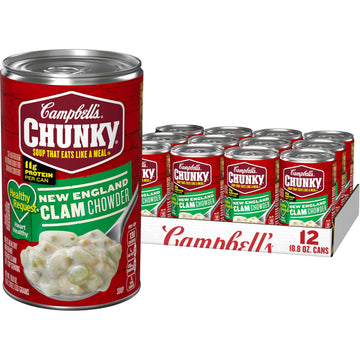 Campbell s Chunky Soup, Healthy Request New England Clam Chowder, 18.8 Ounce Can (Case Of 12)