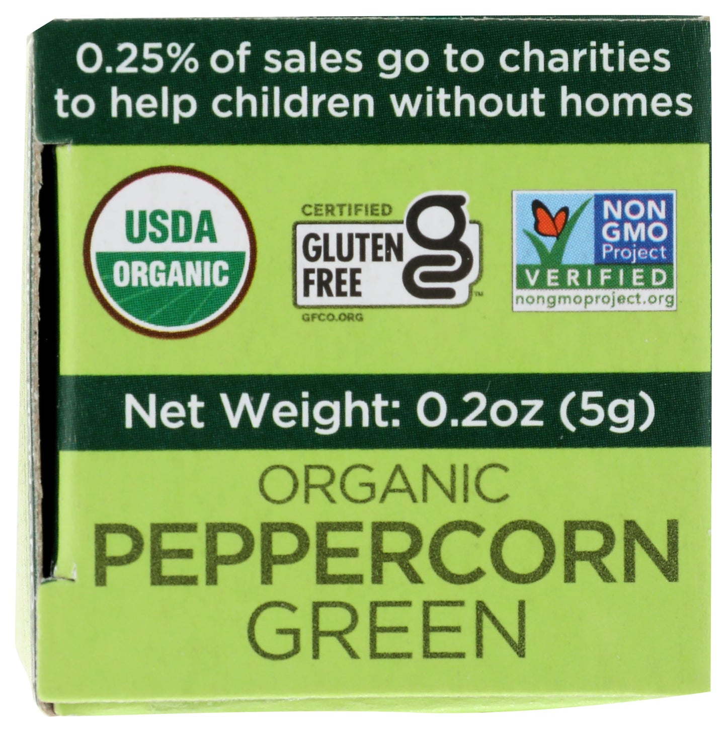 Spicely Organic Peppercorn Green Whole 0.20 Ounce Ecobox Certified Gluten Free