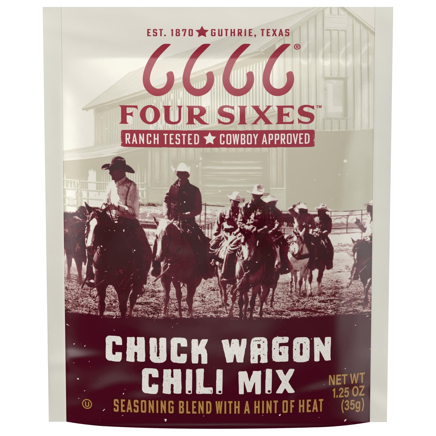6666 Four Sixes Chuck Wagon Chili Seasoning Mix, 1.25 Ounce (Pack of 12)