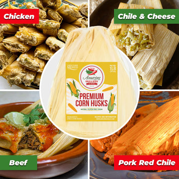 Amazing Chiles & Spices Corn Husks for Tamales - 1 LB Natural Dried Tamale Wrappers, Perfect for Authentic Flavorful Tamales