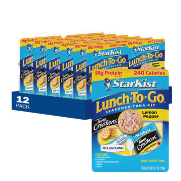StarKist Lunch-To-Go Tuna Creations, Lemon Pepper Tuna Salad Kit - 4.2 oz Kit, 12 Pack
