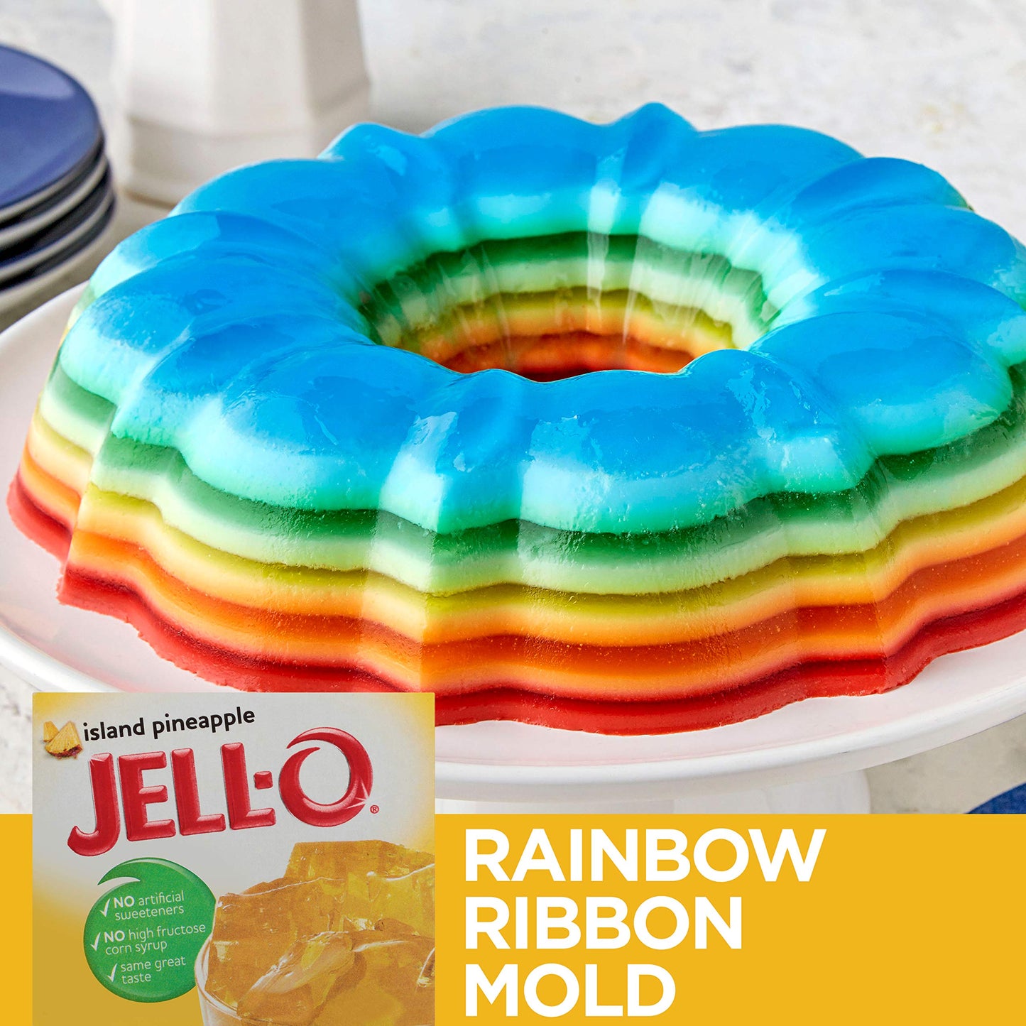 Jell-O Island Pineapple Gelatin Mix, 3 oz Boxes (Pack of 4)