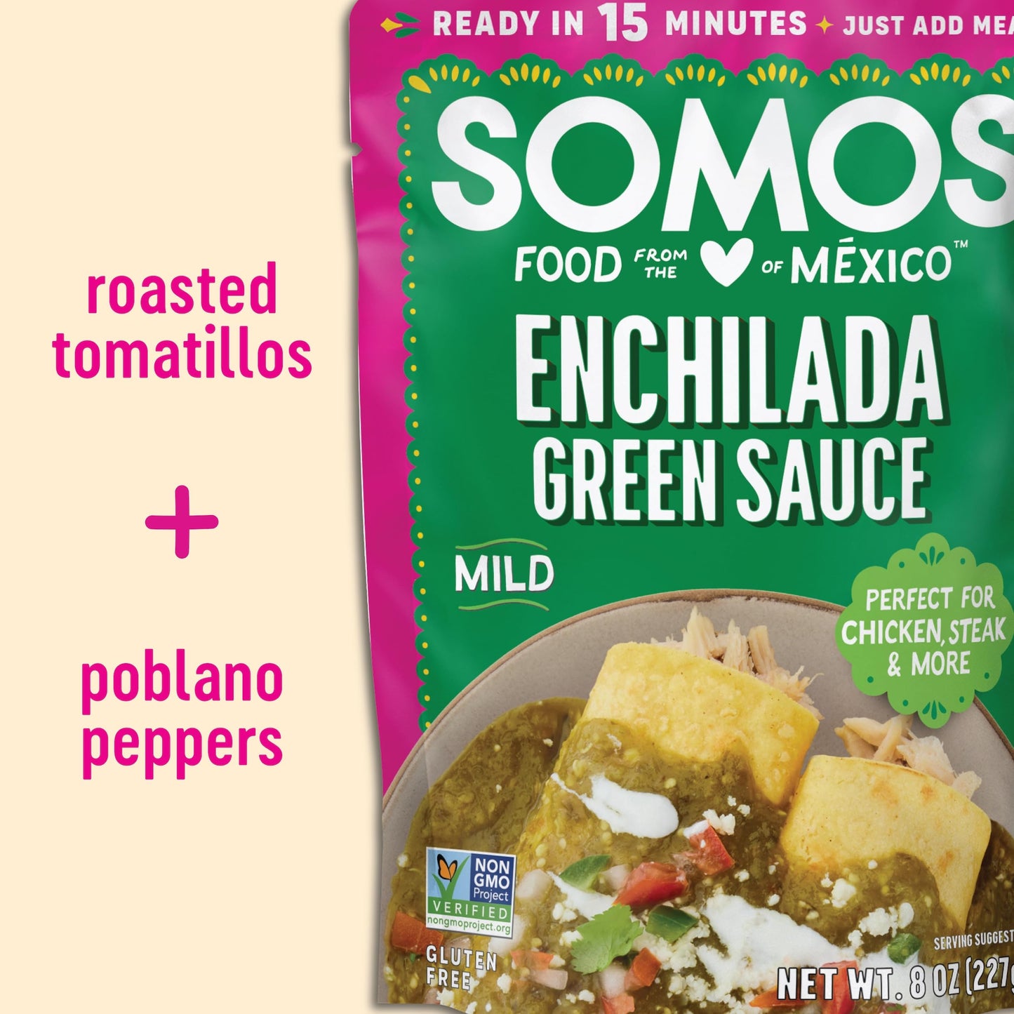 Somos Green Enchilada Sauce - Authentic Mexican Flavor & Trusted Quality - Gluten Free, Non-Gmo & Vegan - Perfect For Enchiladas