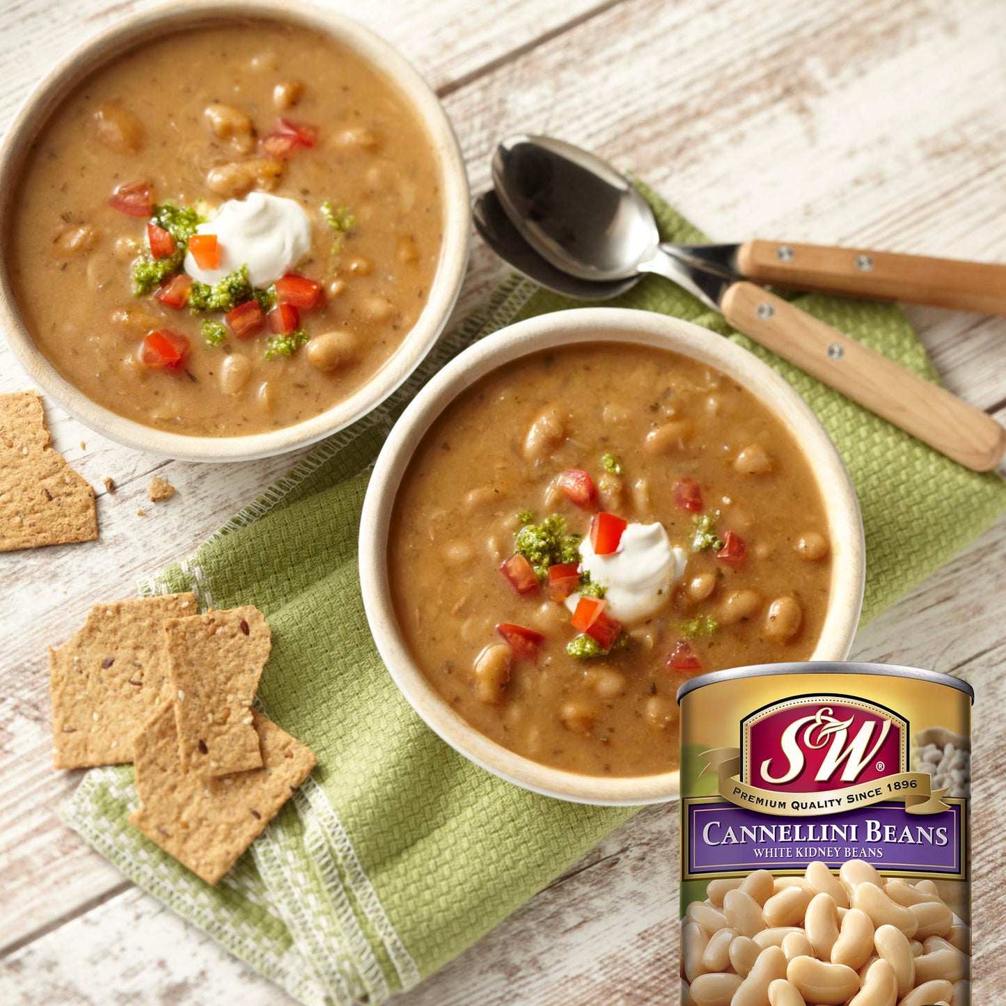 S & W Cannellini Beans (12 Pack), Vegan, Non-Gmo, Natural Gluten-Free Bean, Sourced And Packaged In The Usa (15 Ounce Can)