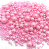 Weraru Edible Pink Pearl Sugar Sprinkles Candy Mixing Size Baking Edible Cake Decorations Cupcake Toppers Cookie Decorating Cele
