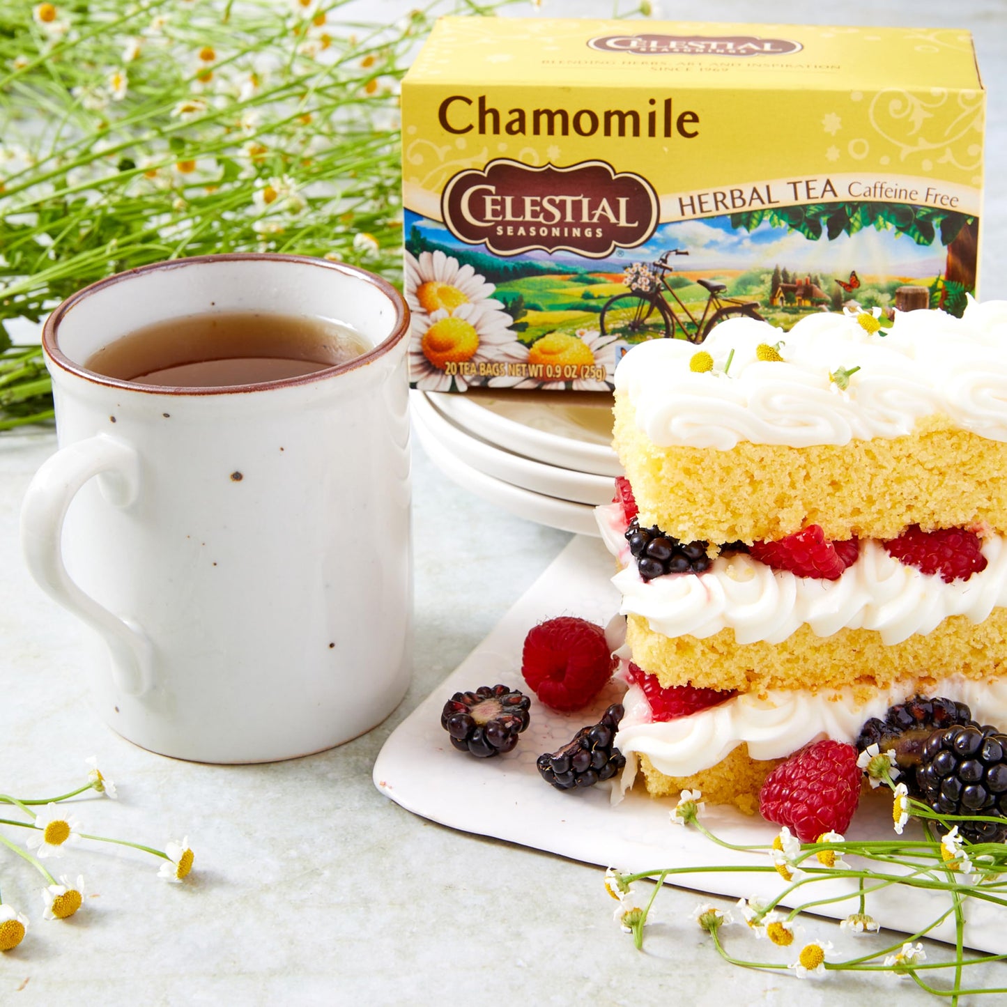 Celestial Seasonings Herbal Tea Chamomile Caffeine Free 40 Count Pack of 6