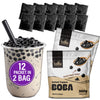 Fusion Select 12 Instant Boba - No-Cook Instant Tapioca Pearls for Bubble Tea Drinks, Hot or Cold Sweet Milk Beverage - Microwav