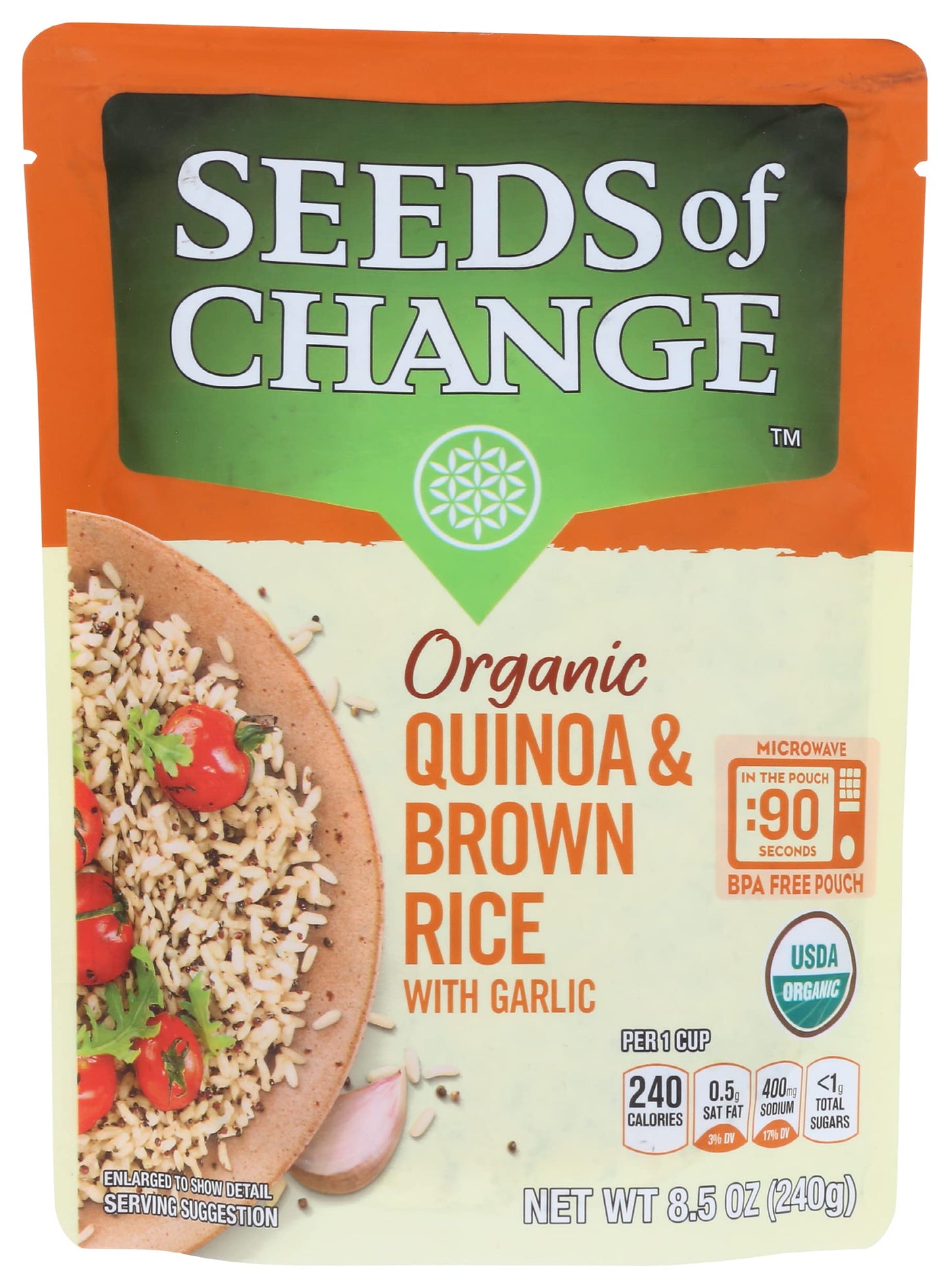 Seeds Of Change Organic Quinoa & Brown Rice with Garlic ( 12x8.5 OZ)