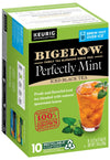 Bigelow Tea Unsweetened Perfectly Mint Iced Black Tea Keurig K Cup Pods, Caffeinated Tea Keurig Tea Pods, 10 Count Box (Pack Of