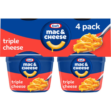 Kraft Triple Cheese Macaroni & Cheese Easy Microwavable Dinner (4 Pack, 2.05 Oz Cups)