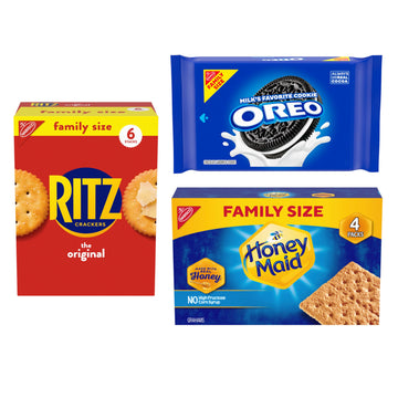 Oreo Cookies, Ritz Crackers, Honey Maid Graham Crackers Variety Pack, Family Size, 3 Packs