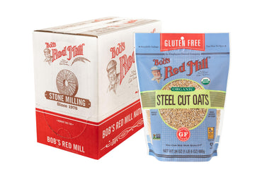 Bob s Red Mill Gluten Free Organic Steel Cut Oats, 24oz (Pack of 4) - Non GMO, Whole Grain, Vegan, Kosher