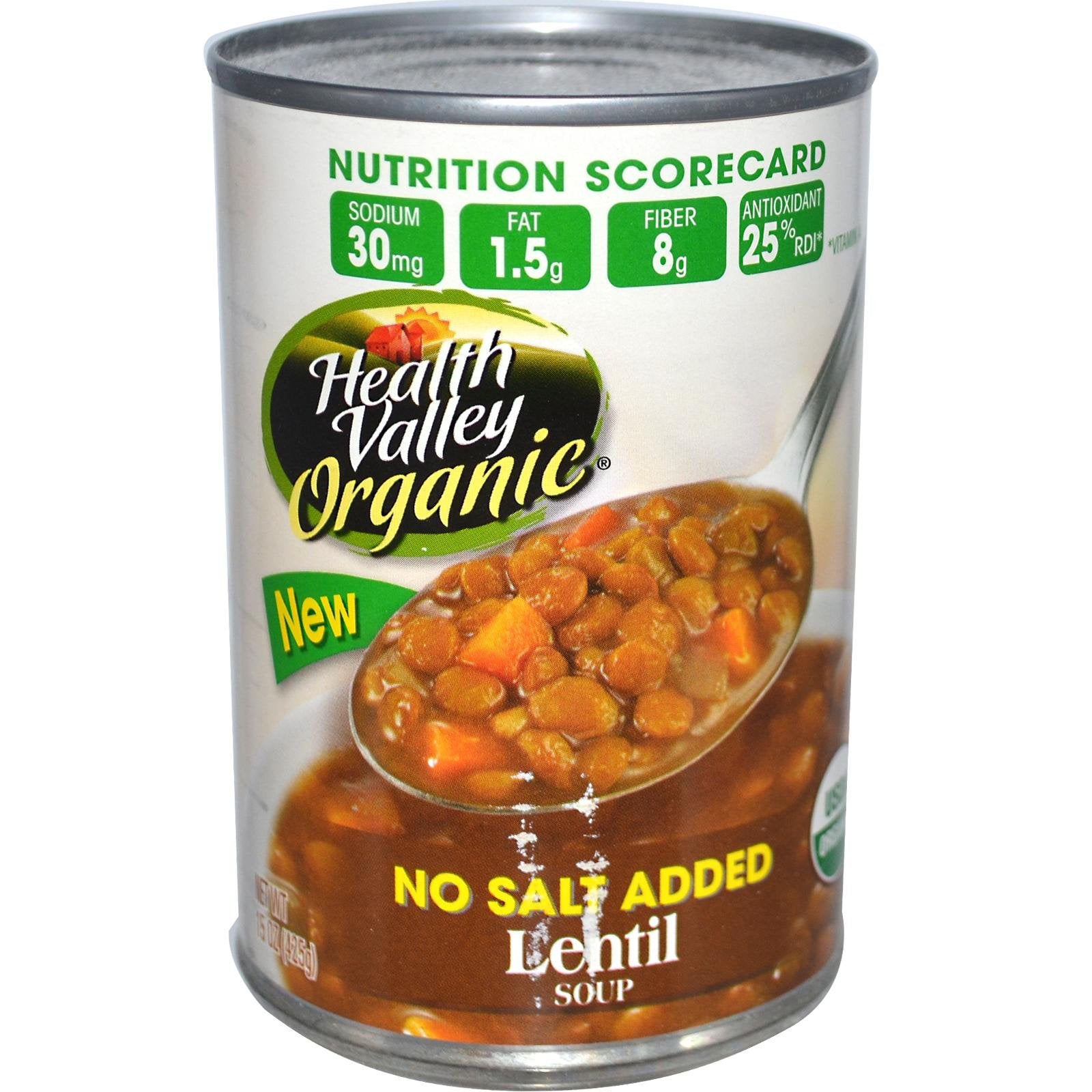 Health Valley Organic Soup, No Salt Added, Lentil, 15 Oz (Pack Of 12)