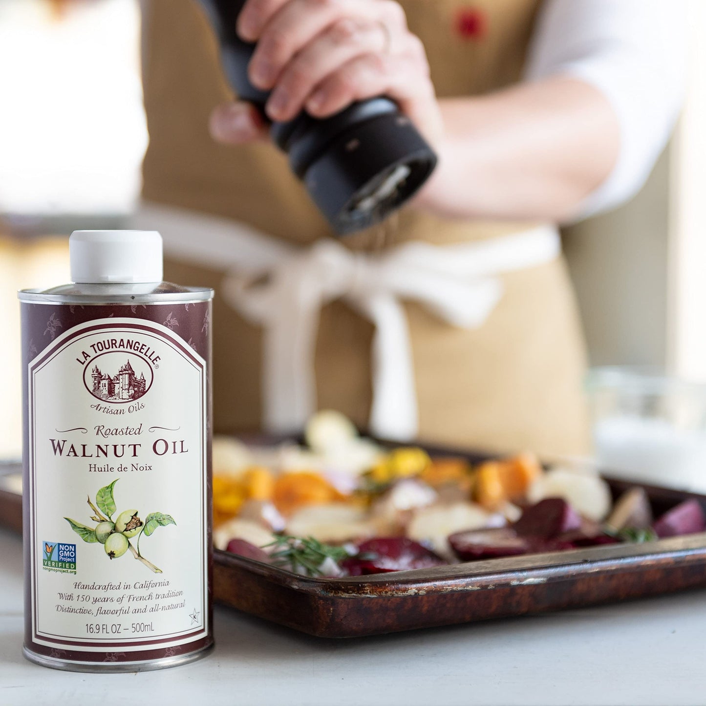 La Tourangelle, Roasted Walnut Oil, Plant-Based Source Of Omega-3 Fatty Acid, Cooking, Baking, & Beauty, 25.4 Fl Oz
