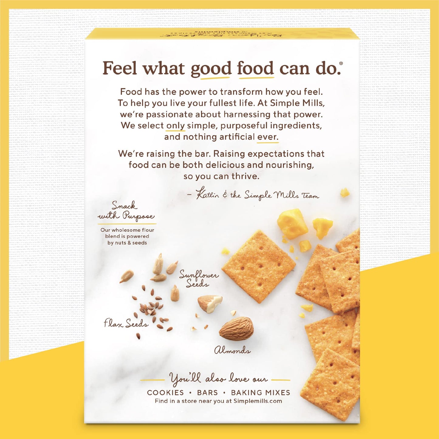 Simple Mills Almond Flour Crackers, Farmhouse Cheddar - Gluten Free, Healthy Snacks, 4.25 Ounce (Pack Of 3)