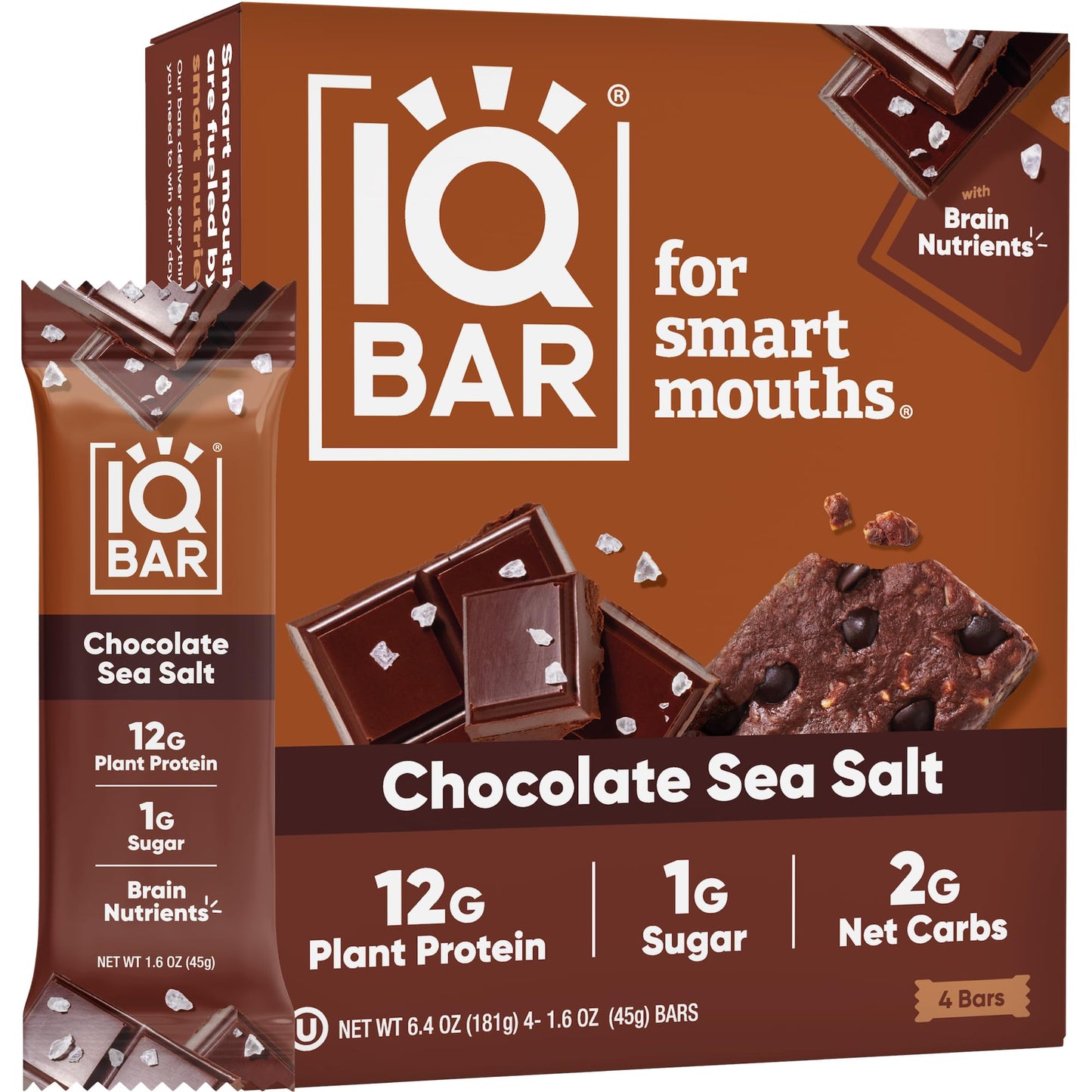 IQBAR, Chocolate Sea Salt, 4 count