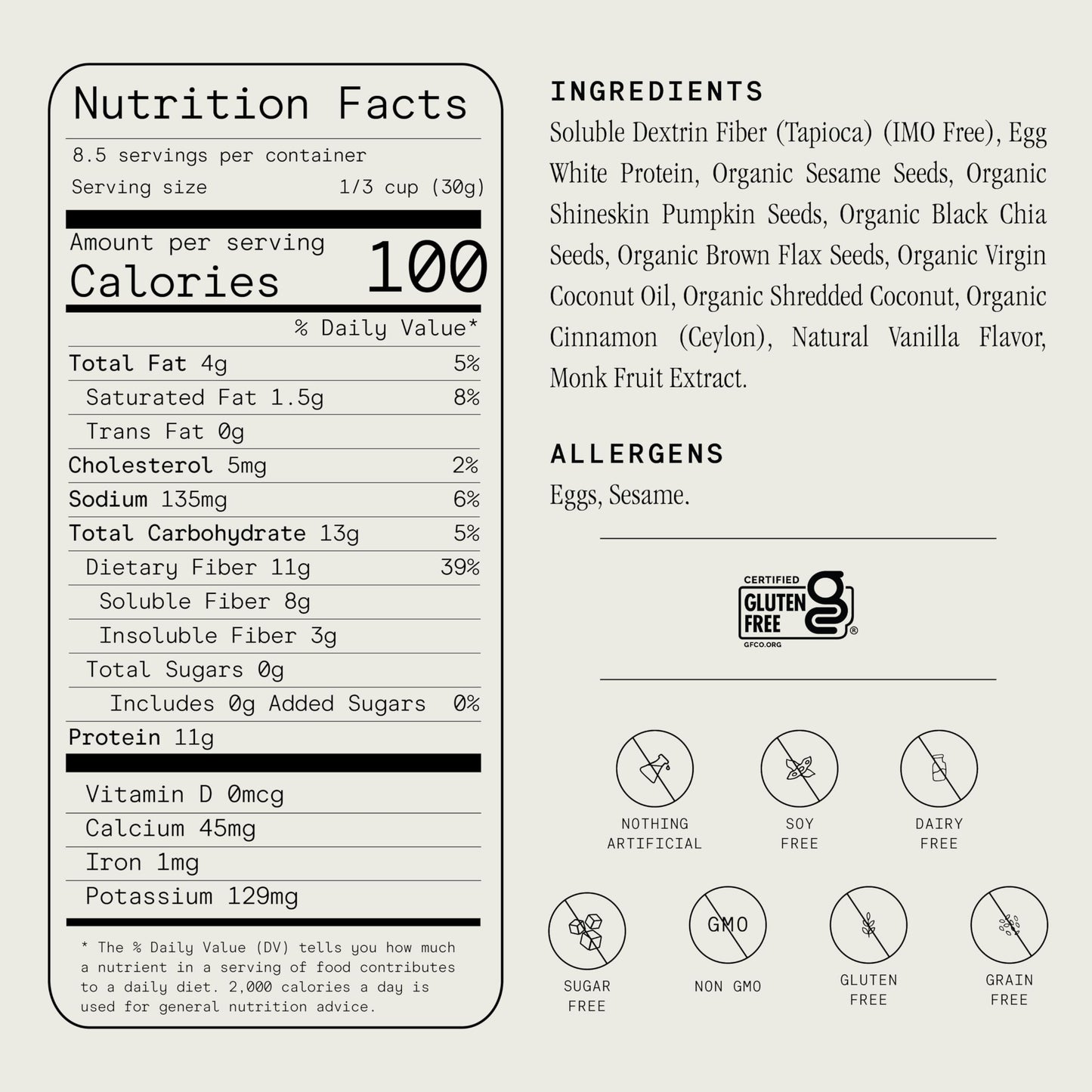 Julian Bakery Progranola Cereal | Vanilla Cinnamon Cluster | 11G Protein | 2 Net Carbs | Gluten-Free | Grain-Free | 9Oz (3 Pack)