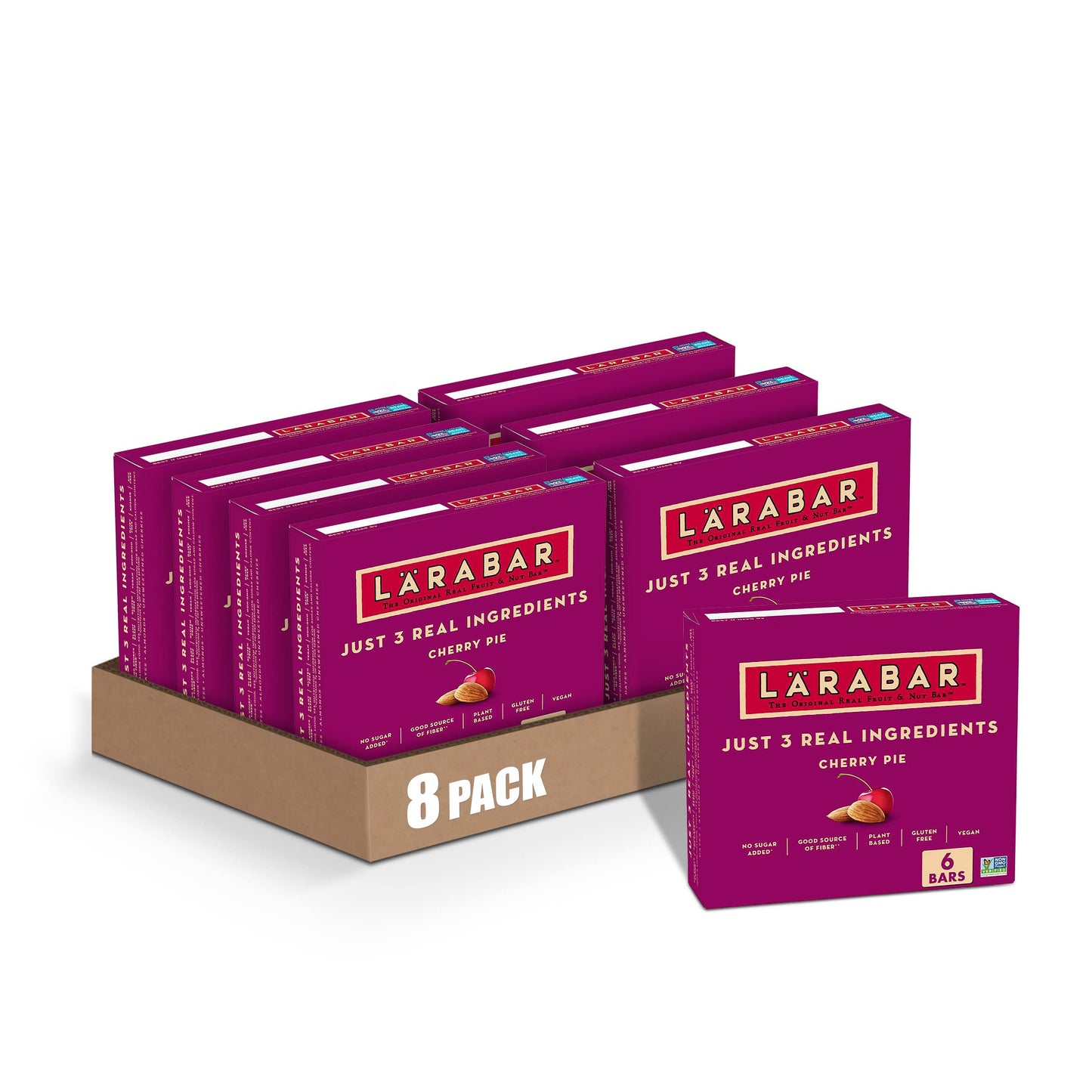 LRABAR Cherry Pie, Gluten Free Vegan Fruit & Nut Bars, 1.7 oz, 6 ct (Pack of 8)