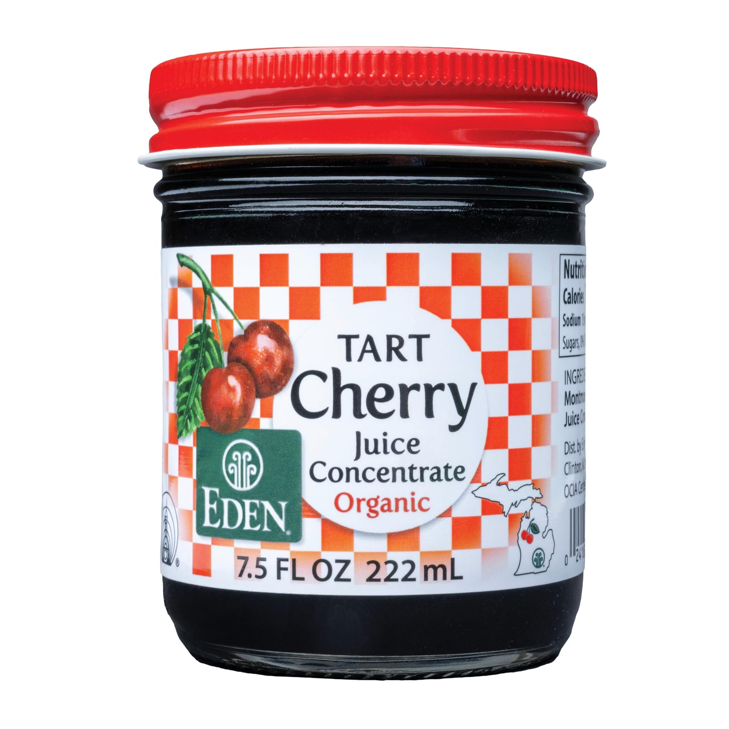 Eden Organic Montmorency Tart Cherry Juice Concentrate 68 Brix No Artificial Or Refined Sugars Michigan Cherries 7.5 Fl Oz