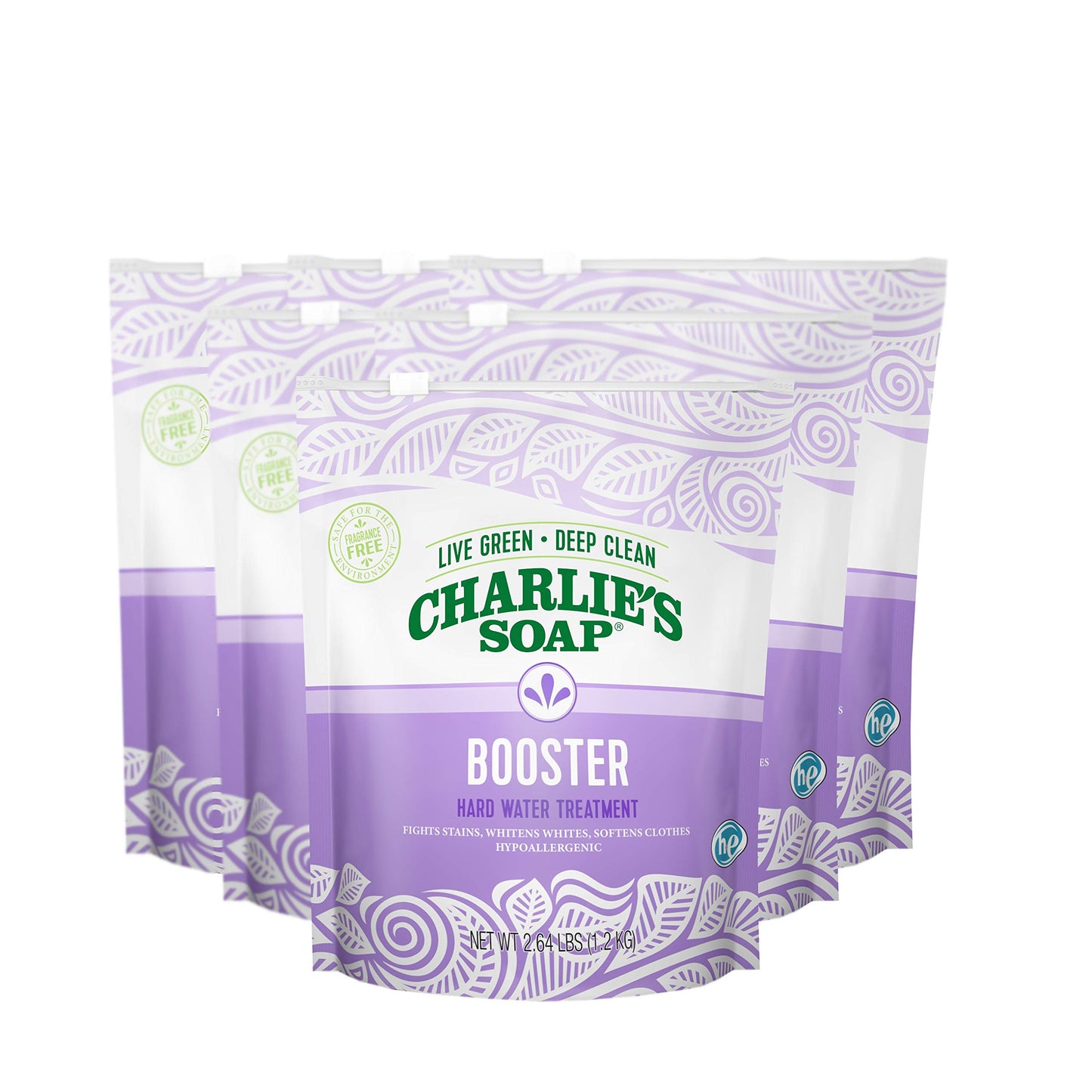 Charlie'S Soap Hypoallergenic Laundry Booster Hard Water Treatment - Softens And Fights Stains, 2.64Lb Bag (Pack Of 6)