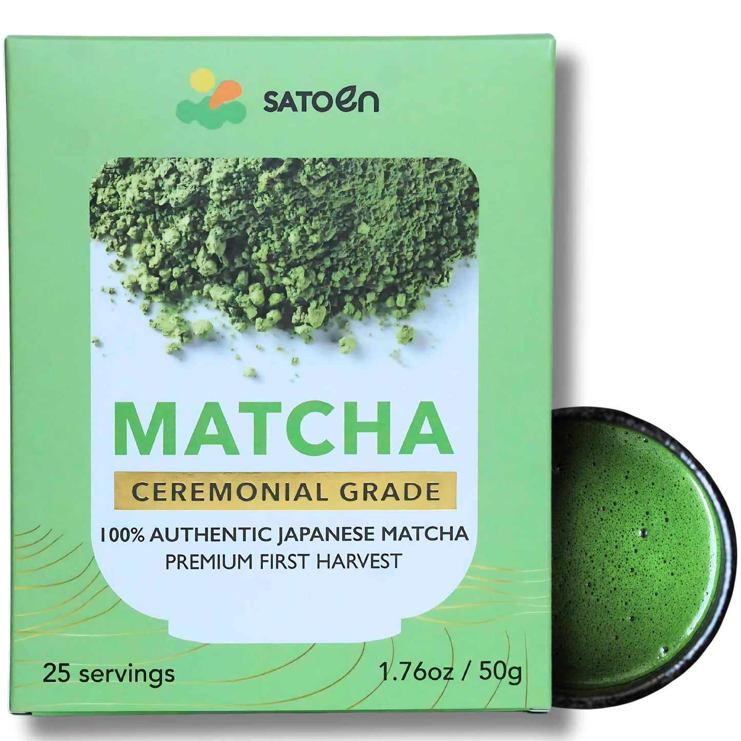 Satoen Authentic Japanese Ceremonial Grade Matcha Powder - Ceremonial Matcha Green Tea Powder from 100% Spring Premium First Har
