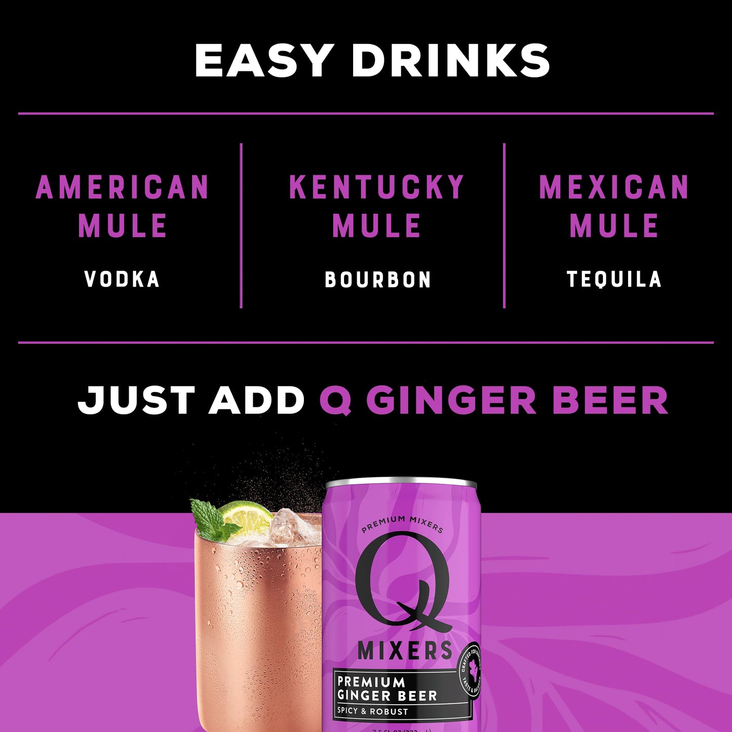 Q MIXERS Premium Ginger malt-inspired, 7.5 Fl Oz, Pack of 24, Made with Real Ingredients