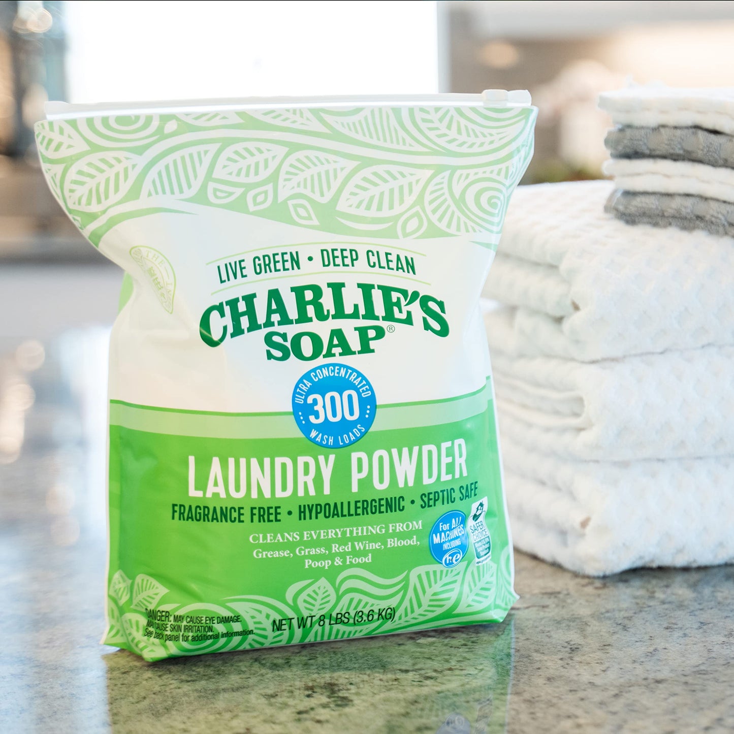 Charlies Soap Laundry Powder (300 Loads, 1 Pack) Hypoallergenic Deep Cleaning Washing Powder Detergent - Eco-Friendly, Safe, And