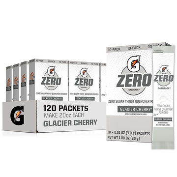 Gatorade G Zero Powder, Glacier Cherry , 10 Count (Pack Of 12)