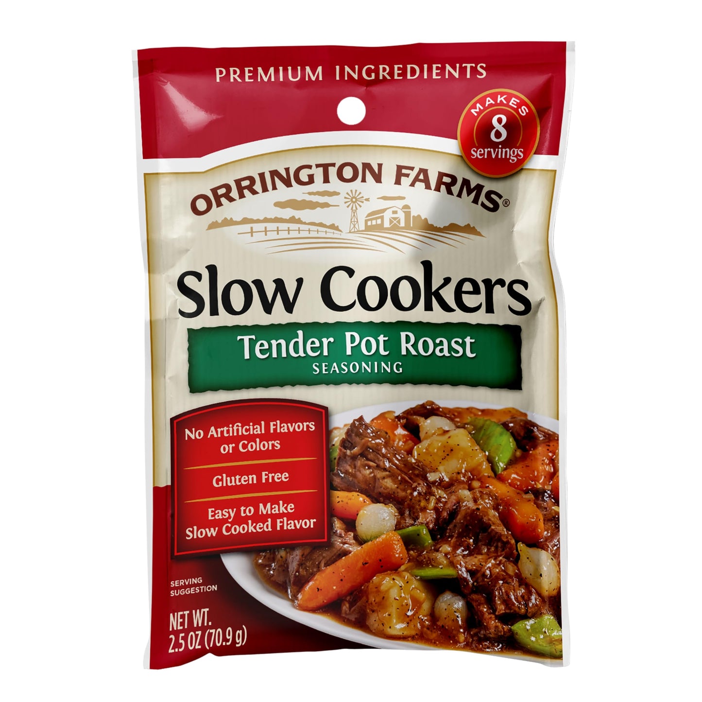 Orrington Farms Slow Cookers Seasoning Mix, 2.5 Oz, Tender Pot Roast, 30 Oz (Pack Of 12)