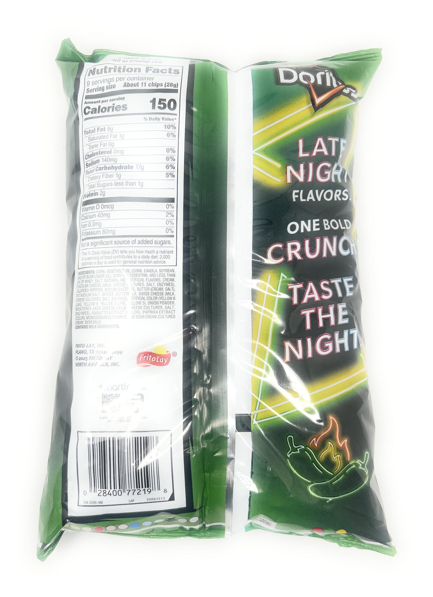 Doritos Late Night Zesty Jalapeno Popper Flavored Tortilla Chips 9Oz - 1 Bag