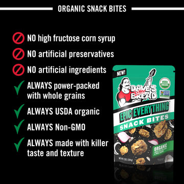 Daves Killer Bread Epic Everything Organic Snack Bites, Everything Flavor Organic Snacks, 7.2 oz