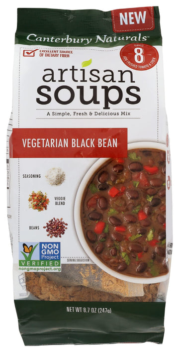 Canterbury Naturals Artisan Soup Mix, Vegetarian Black Bean Soup Mix, Non-GMO, Makes 8 Servings, 8.7-Ounce Bag (Pack of 3)