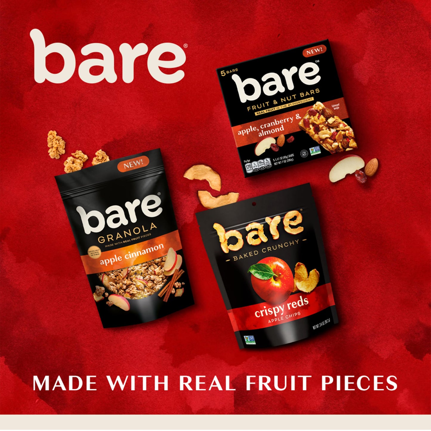 Bare Baked Crunchy Banana Chips, Strawberry Banana, Gluten Free, 2.7 Oz Bag