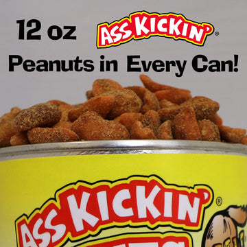 Ass Kickin Habanero Pepper Spicy Hot Peanuts - 12Oz - Ultimate Spicy Gourmet Gift Peanuts - Try If You Dare! 3 Cans