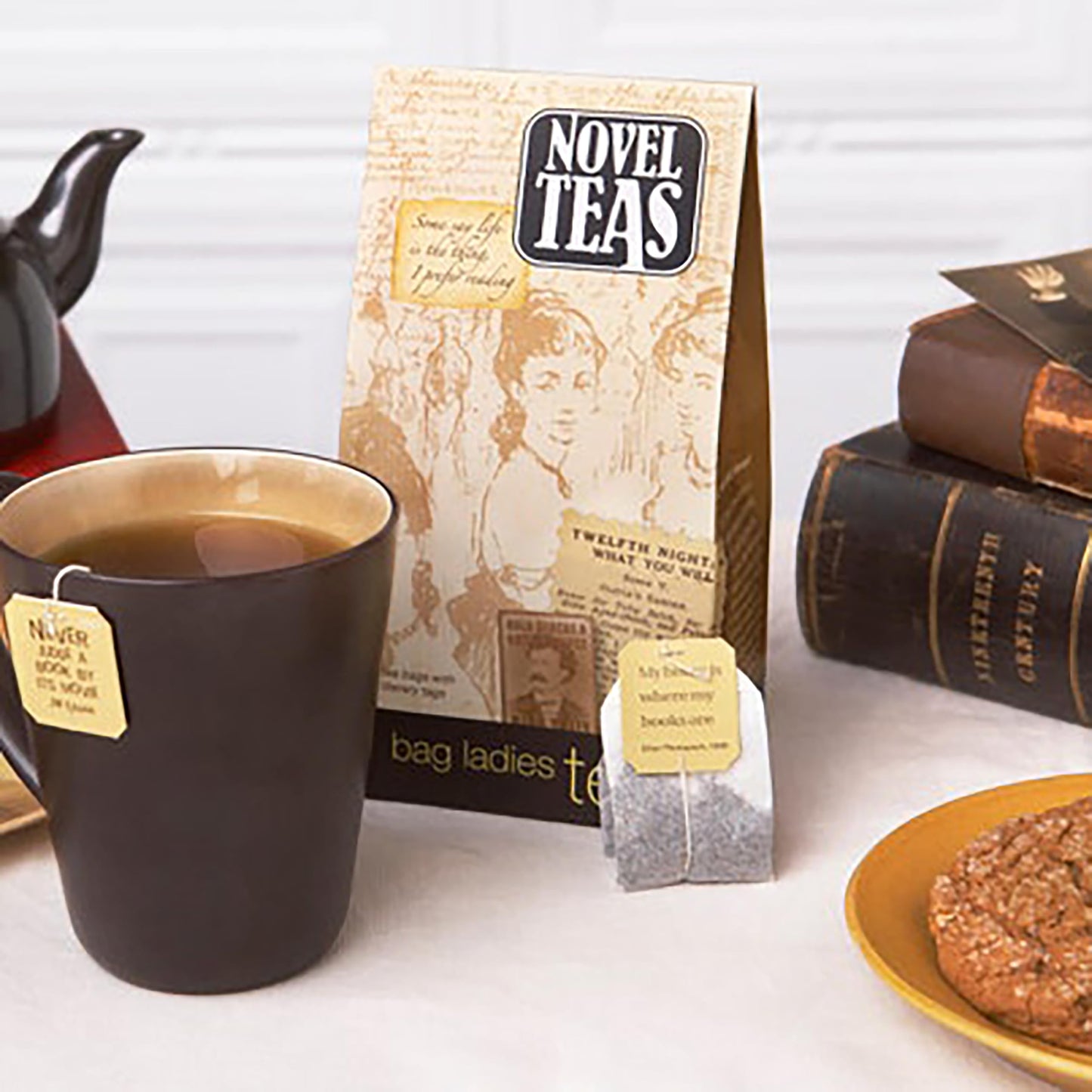 Novel Teas Book Lover'S Tea Contains 25 Teabags Individually Tagged With Literary Quotes From The World Over, Made With The Fine