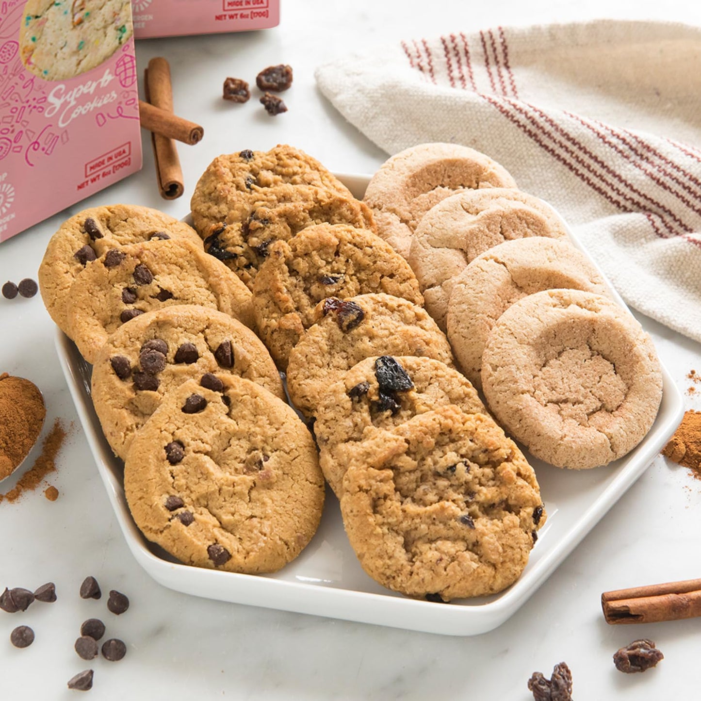 Cybeles Free To Eat Gluten-Free Vegan Cookies - Soft-Baked Snack - Variety Pack (Pack of 6) - 6 Ounce Pouch