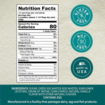 Judee's Gluten Free Meringue Powder Mix - 11.4 Oz, Gluten-Free, Nut-Free, No Preservatives for Cookies, Pies, Frosting, Royal Icing