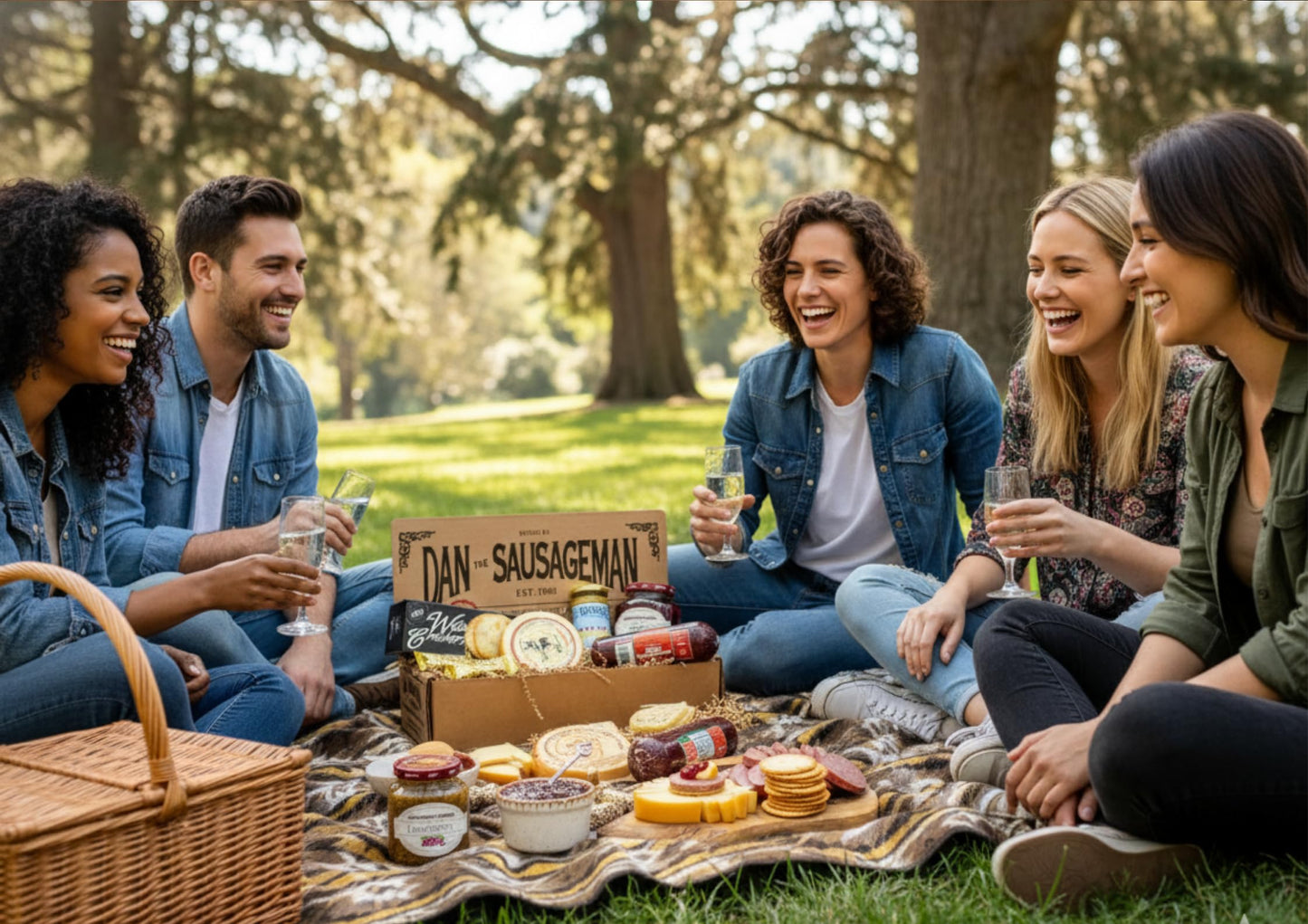 Dan The Sausageman Signature Gift (Nordic Fusion) Gift Basket – Gourmet Snacks With Summer Sausage, Cheese, Ers, Lingonberry Sauce – Holiday, Thank You, Mother’S Day, Meat And Cheese, Snack Box