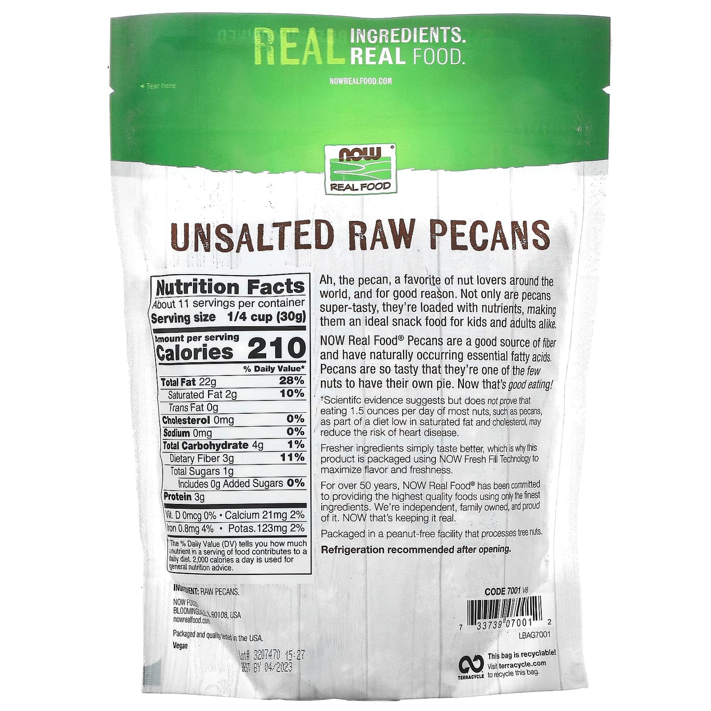 Now Foods Raw Pecans, 12 Oz