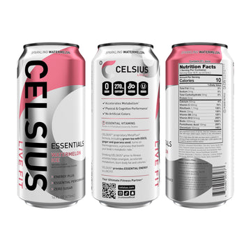 CELSIUS ESSENTIALS Sparkling Watermelon Ice Energy Drink, Sugar Free, 16 Fl Oz (Pack of 12)